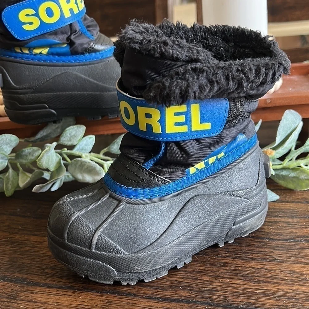 Sorel toddler winter boot Snow Commander black/super blue | size 8